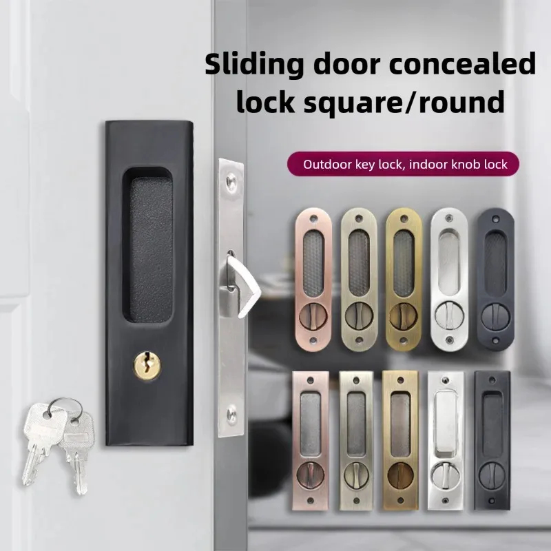 Home Security For Doors - Durable Black Hook Sliding Door Lock