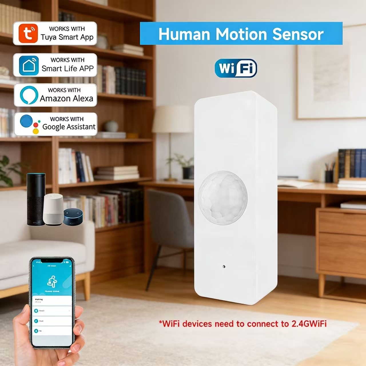 Home Security And Monitoring - WiFi Smart PIR Motion Sensor Tuya