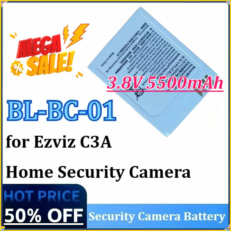 Home Security Battery Replacement - New BL-BC-01 3.8V 5500mAh 20.9Wh for