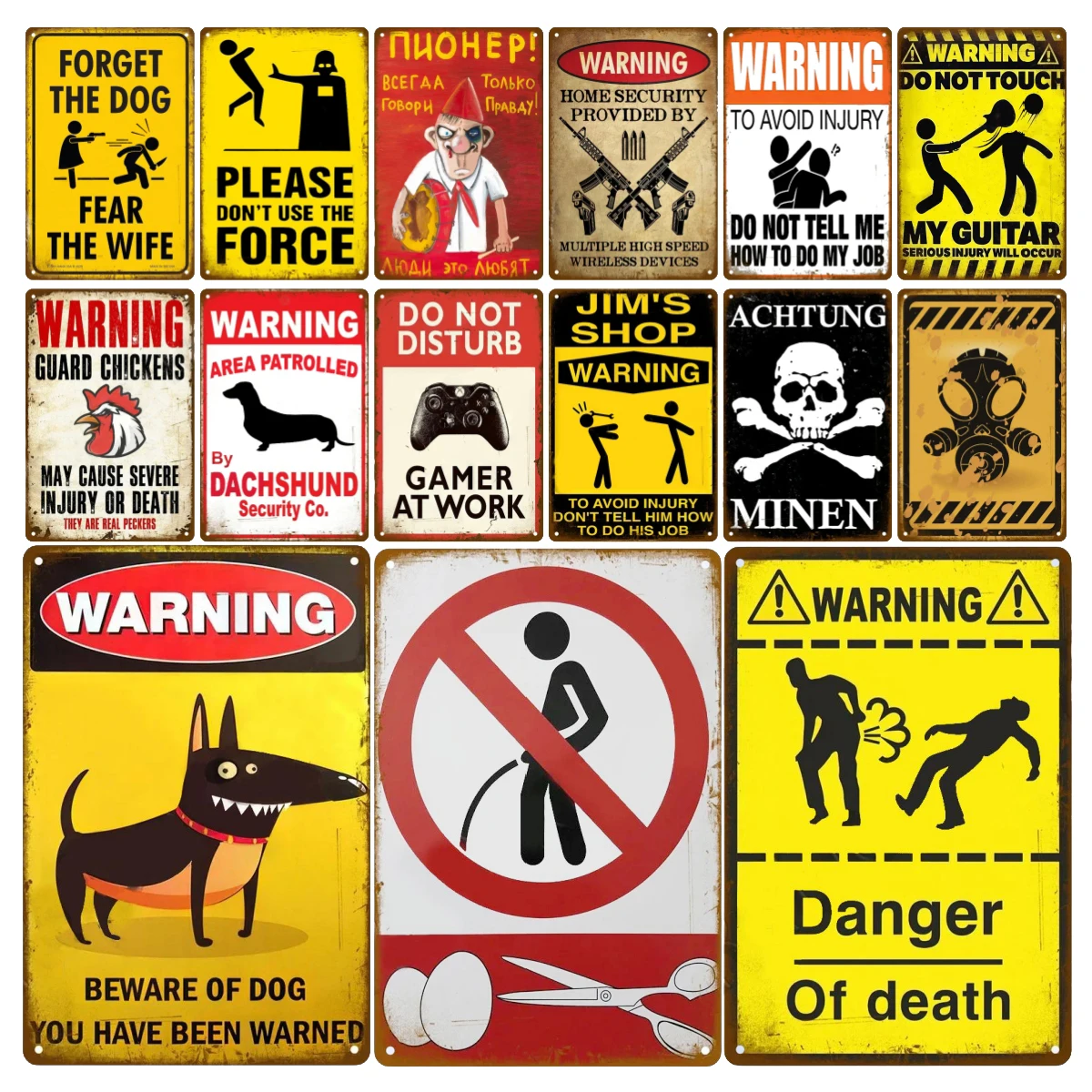 Home Security Quotes - 20x30cm HD Metal Tin Sign Vintage