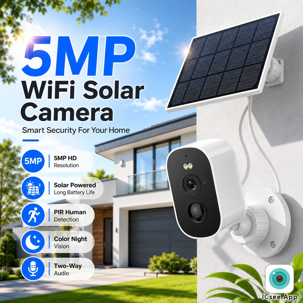 5MP WiFi Solar Security Camera - Home Security Cameras Wireless 评论和价格