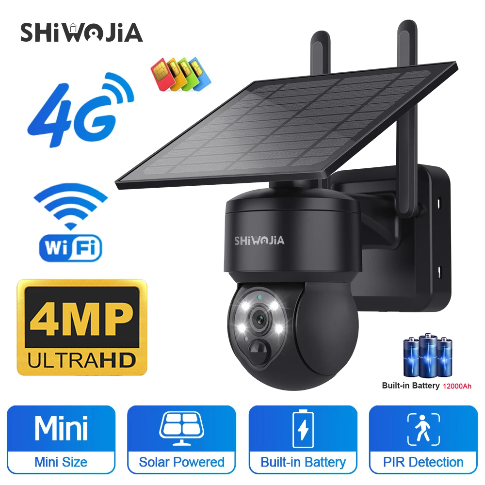 SHIWOJIA WIFI Wireless PTZ Sol - Home Security Cameras Wireless 评论和价格