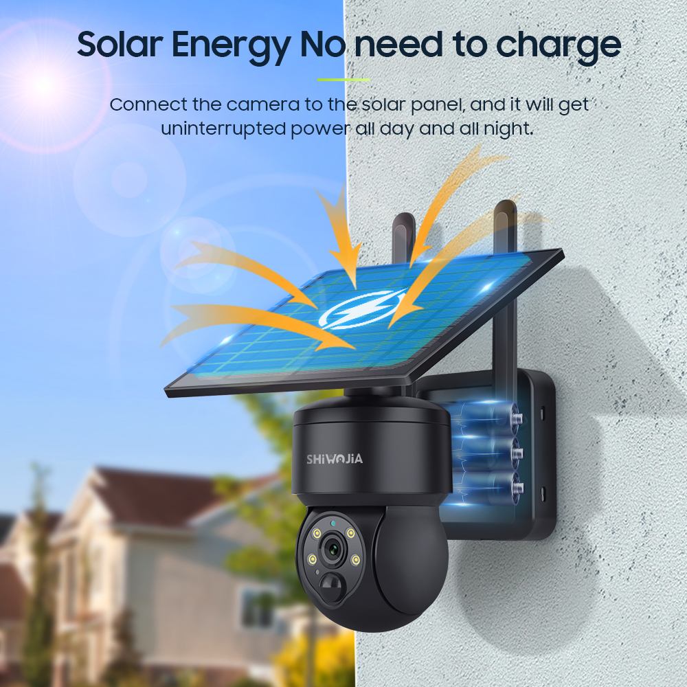SHIWOJIA WIFI Wireless PTZ Sol - Home Security Cameras Wireless 评论和价格