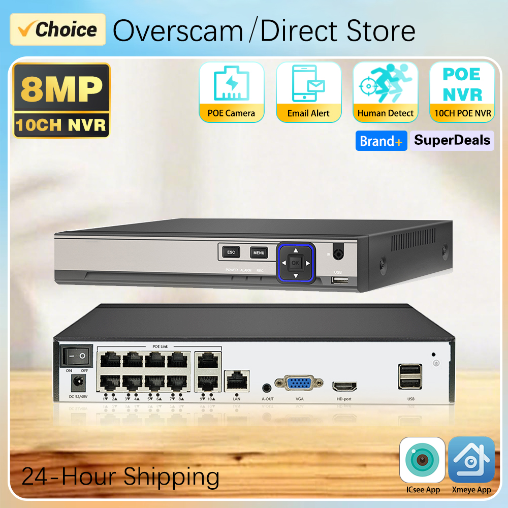 4K 8MP 10CH Xmeye POE NVR Vide - Home Security For Windows 评论和价格