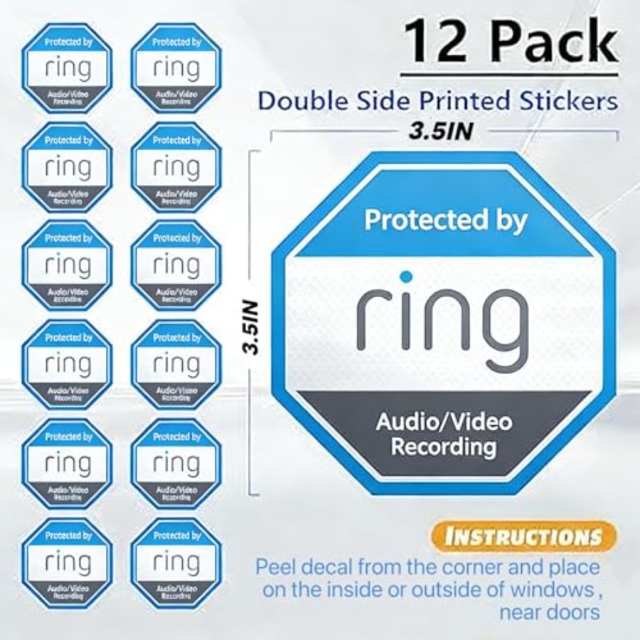 12 Pack Ring Security Stickers - Home Security For Windows 评论和价格