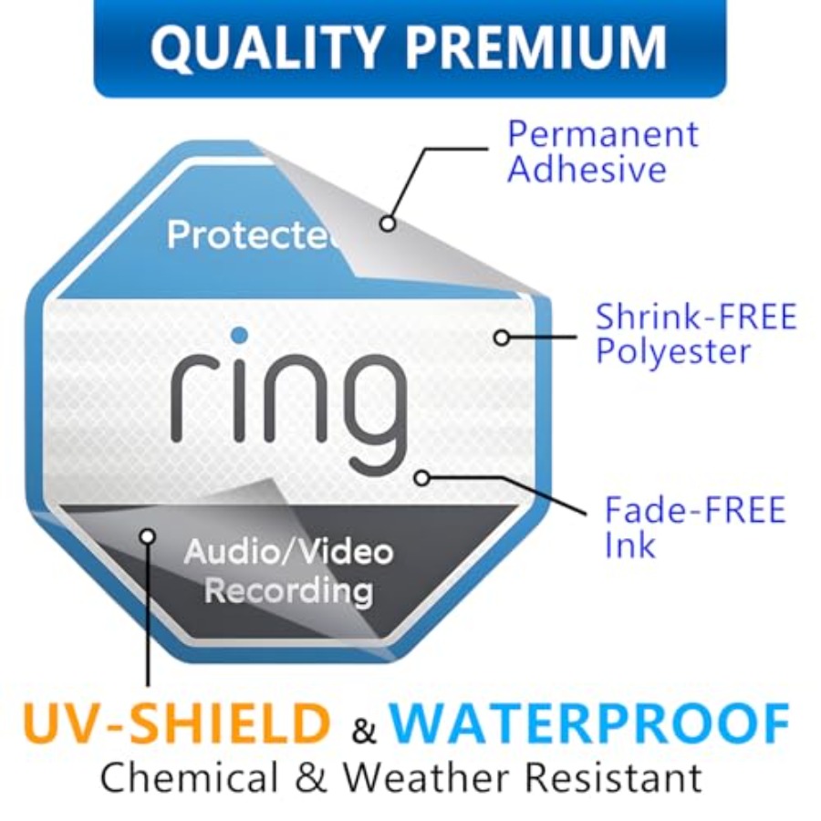 12 Pack Ring Security Stickers - Home Security For Windows 评论和价格