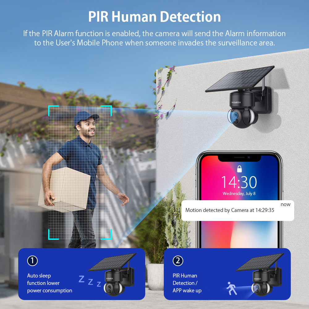 INQMEGA 3MP TUYA Solar Surveil - Home Security Wifi Camera 评论和价格