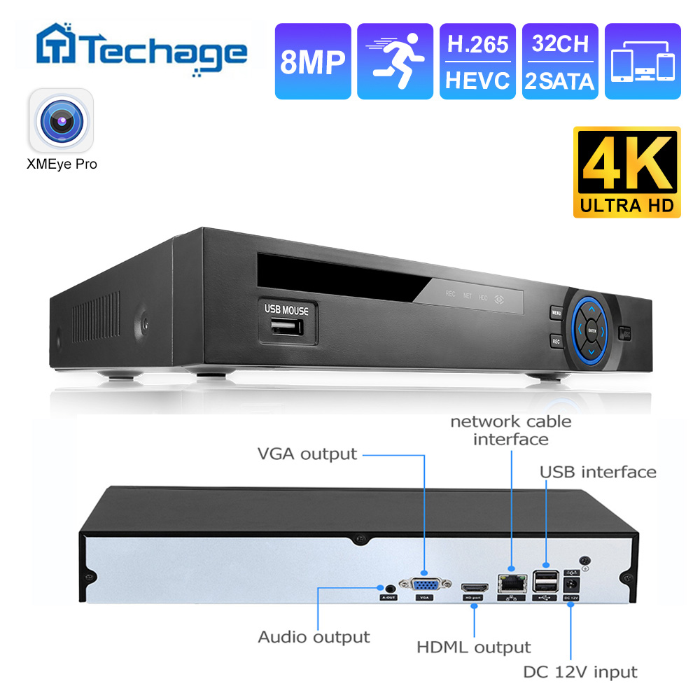 Techage UHD H.265 36CH POE NVR - Home Security Camera 评论和价格