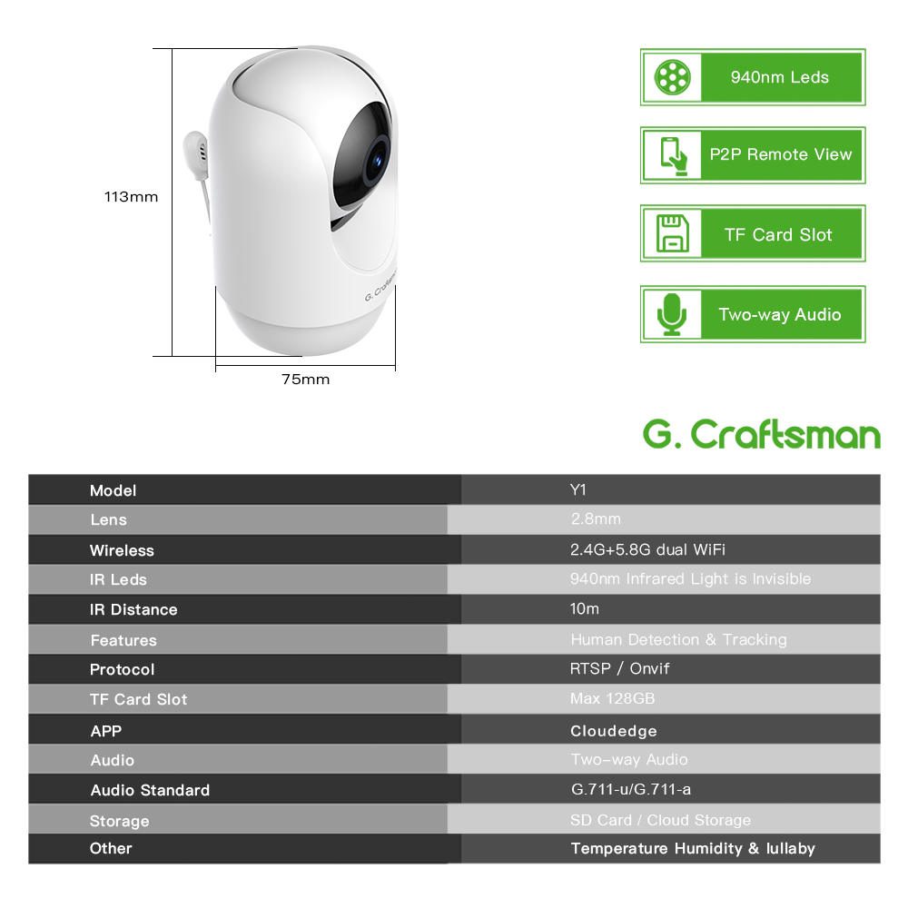 C G,Craftsman Y1 Baby Monitor, - Home Security And Monitoring 评论和价格