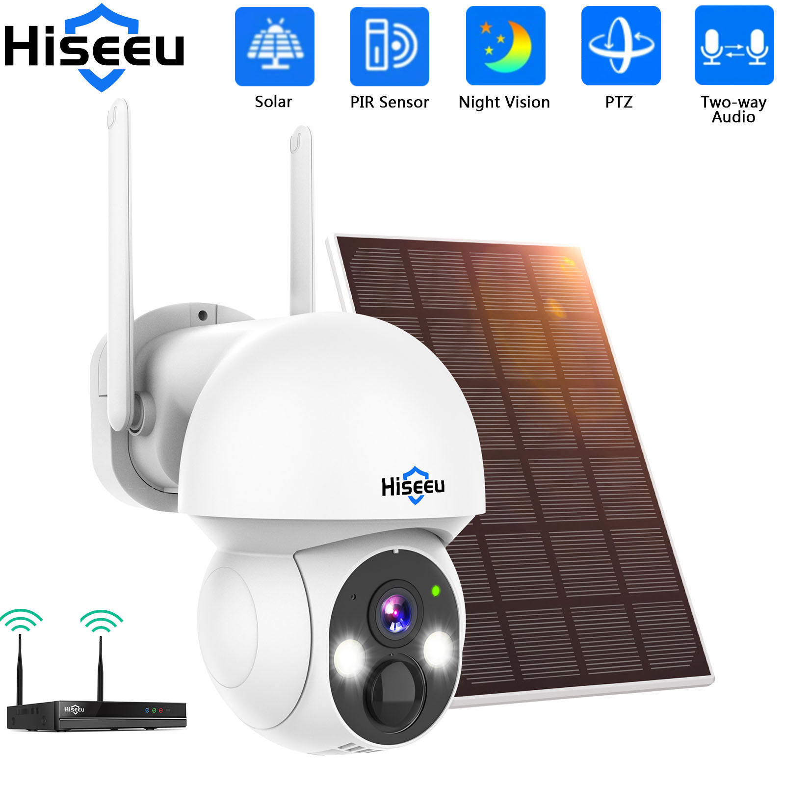 Hiseeu 2K 4MP WIFI PTZ Solar I - Home Security Wifi Camera 评论和价格