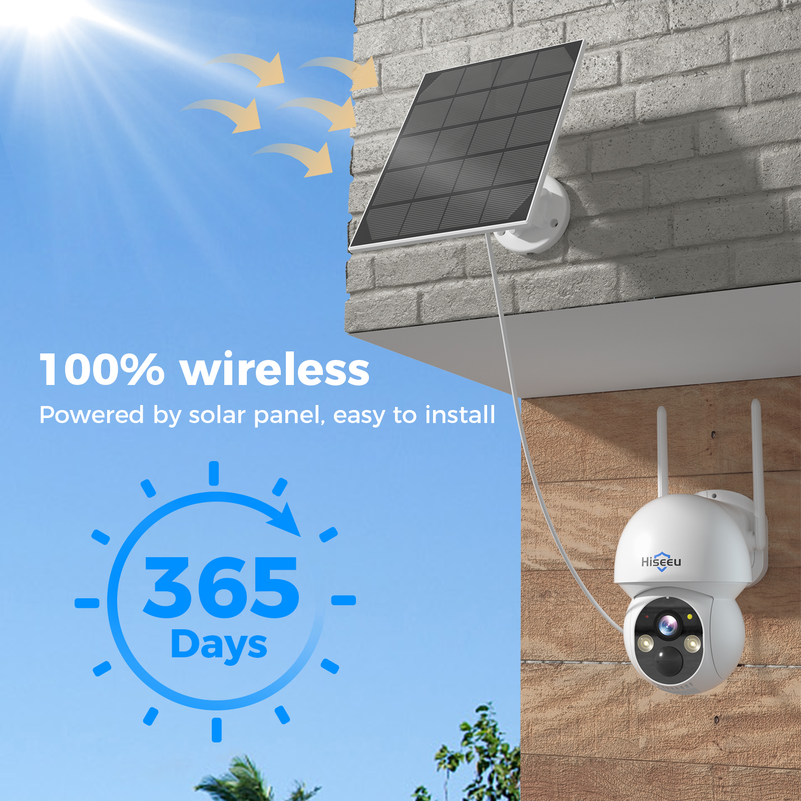 Hiseeu 2K 4MP WIFI PTZ Solar I - Home Security Wifi Camera 评论和价格