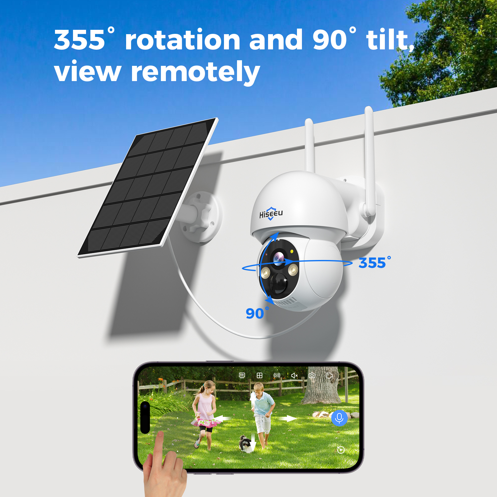 Hiseeu 2K 4MP WIFI PTZ Solar I - Home Security Wifi Camera 评论和价格