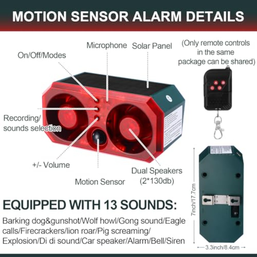 Pcs Solar Outdoor Motion Senso - Barking Dog Alarm 评论和价格
