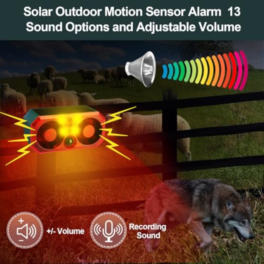 Pcs Solar Outdoor Motion Senso - Barking Dog Alarm 评论和价格