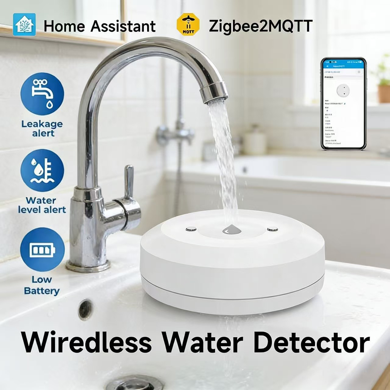 Smart ZigBee3.0 2MQTT Water Le - Home Security And Monitoring 评论和价格