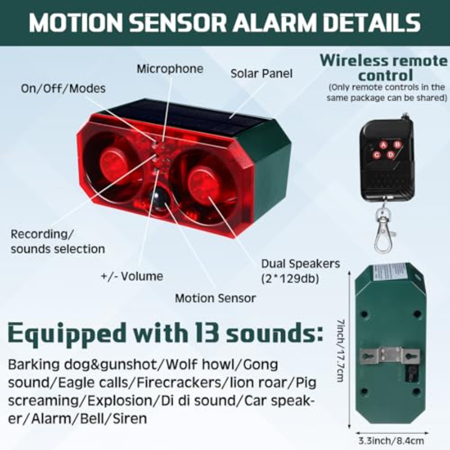 Pcs Solar Outdoor Motion Senso - Barking Dog Alarm 评论和价格