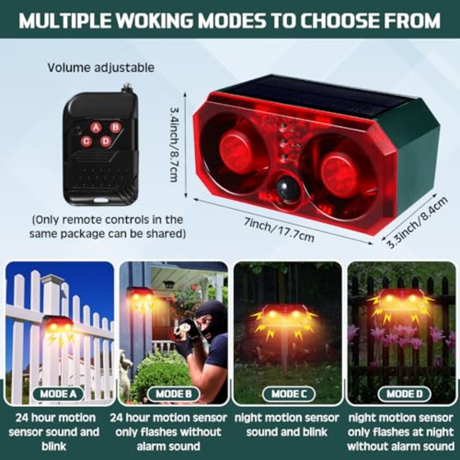Pcs Solar Outdoor Motion Senso - Barking Dog Alarm 评论和价格