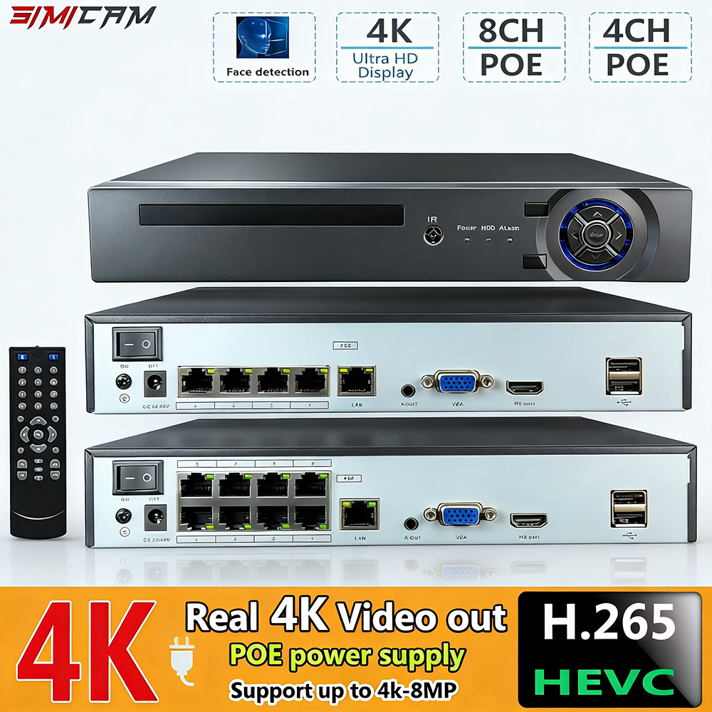4K 10CH NVR 4/8Port POE For 8M - Home Security Camera 评论和价格