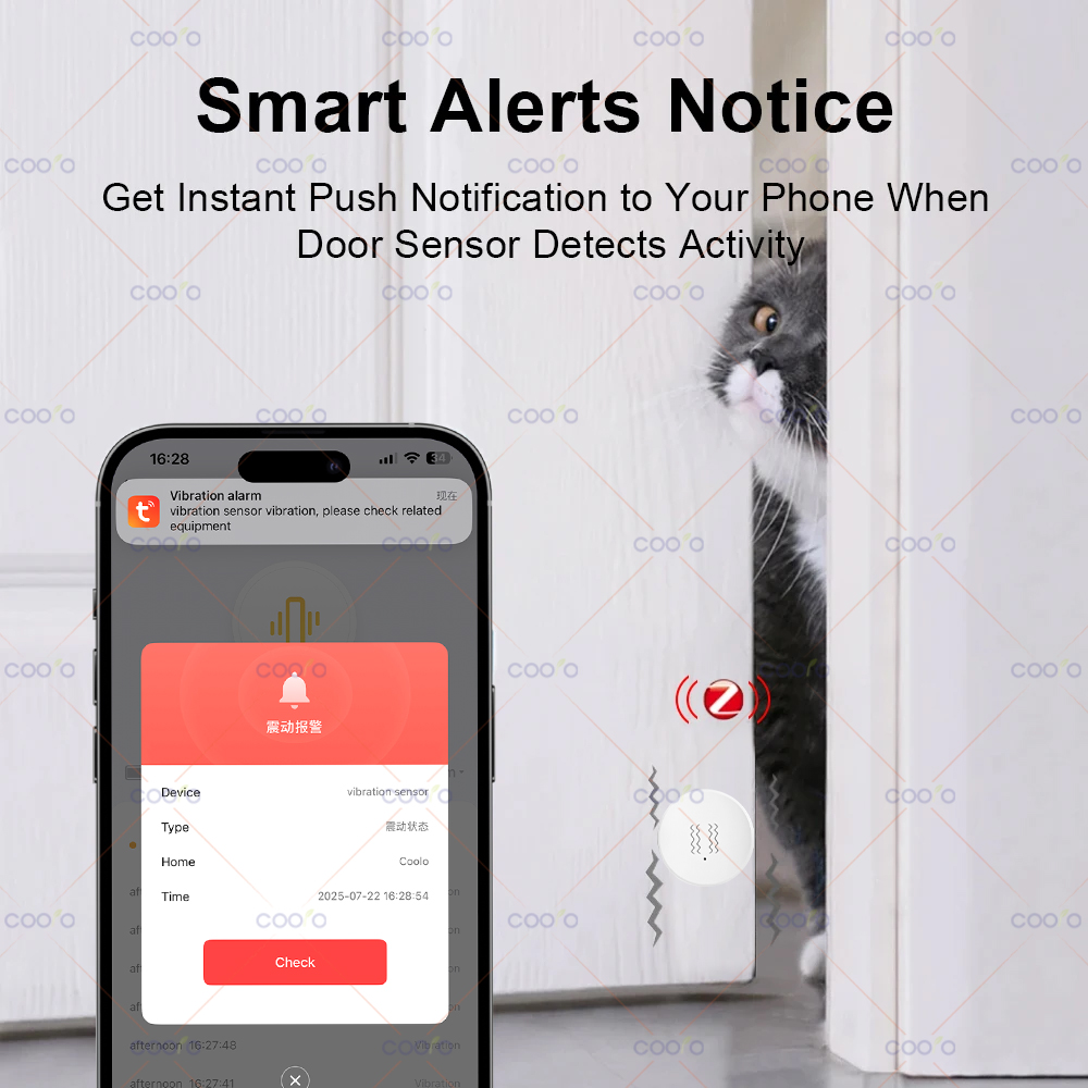 ZigBee Tuya Smart Vibration Se - Home Security For Doors 评论和价格