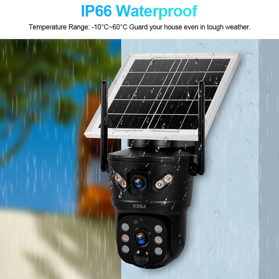 KERUI Outdoor 6MP Solar Camera - Home Security For Windows 评论和价格