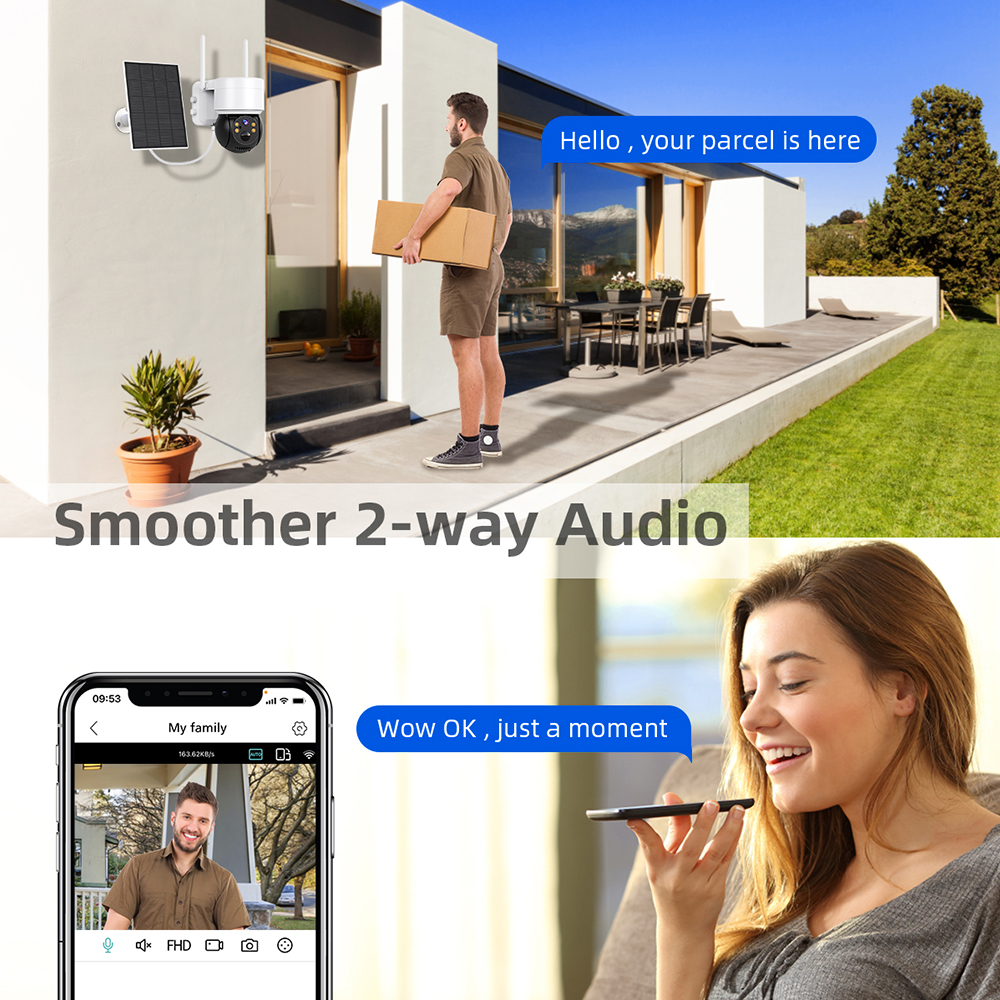 WIFI Solar Camera 2MP PIR Huma - Home Security Cameras Wireless 评论和价格