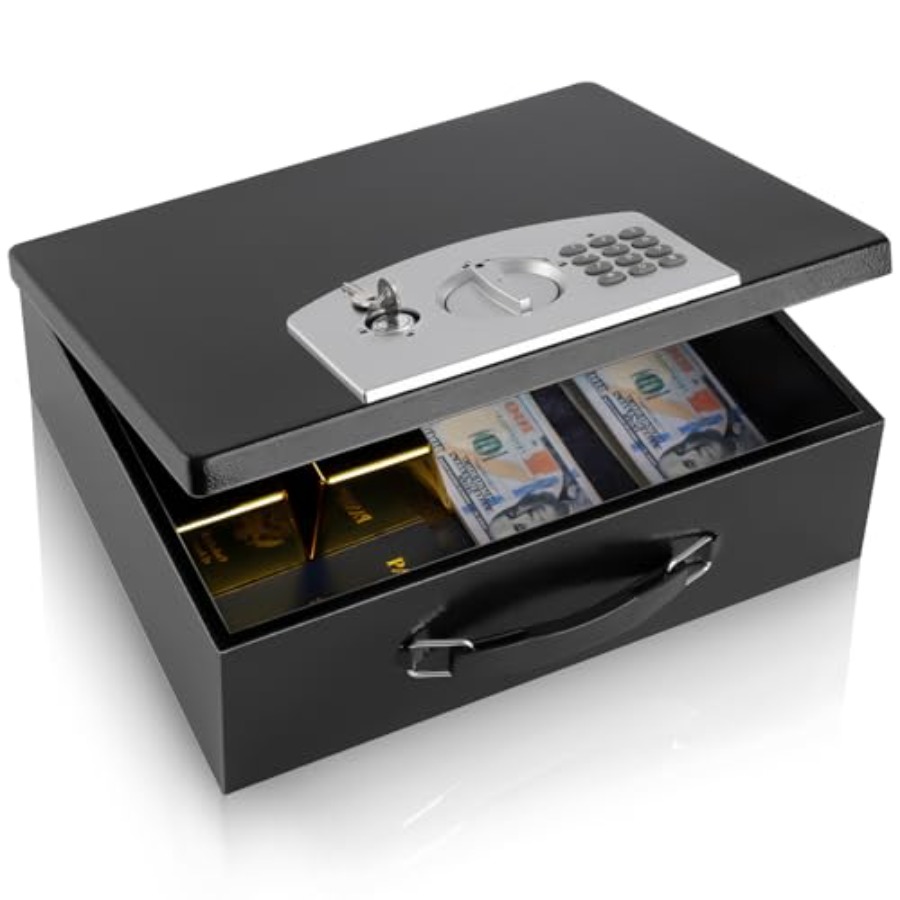 Portable Metal Safe Box with D - Safe Box Digital 评论和价格
