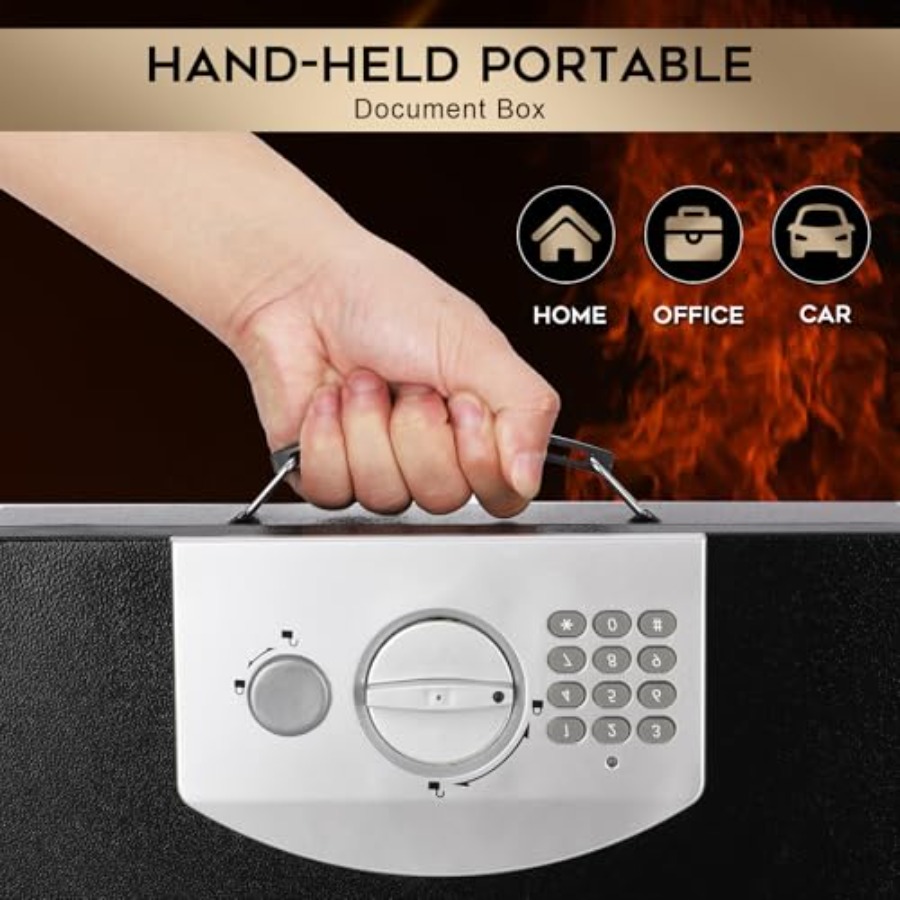 Portable Metal Safe Box with D - Safe Box Digital 评论和价格