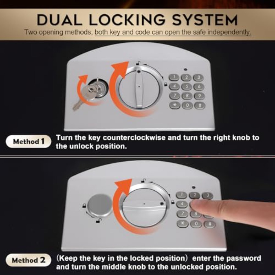Portable Metal Safe Box with D - Safe Box Digital 评论和价格