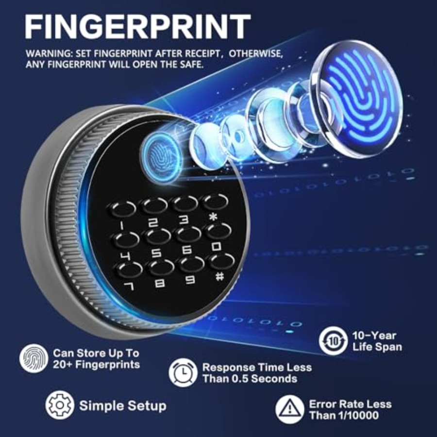 0.6 Cubic Feet Biometric Safe  - Safe Box Digital 评论和价格