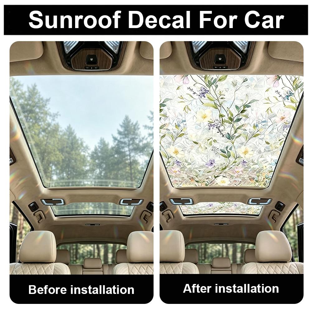 Floral Stained Glass Car Sunro - Home Security For Windows 评论和价格