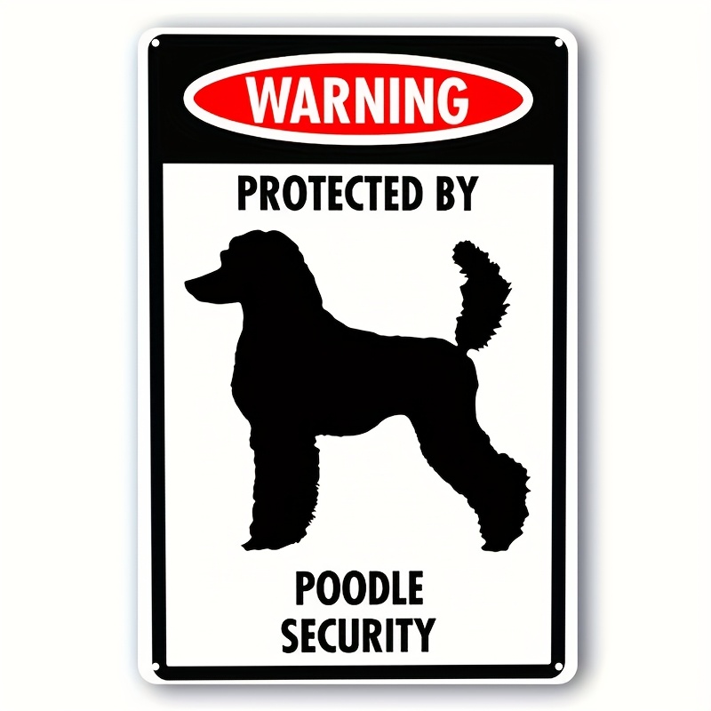 Poodle Security Metal Sign -   - Home Security Bars 评论和价格
