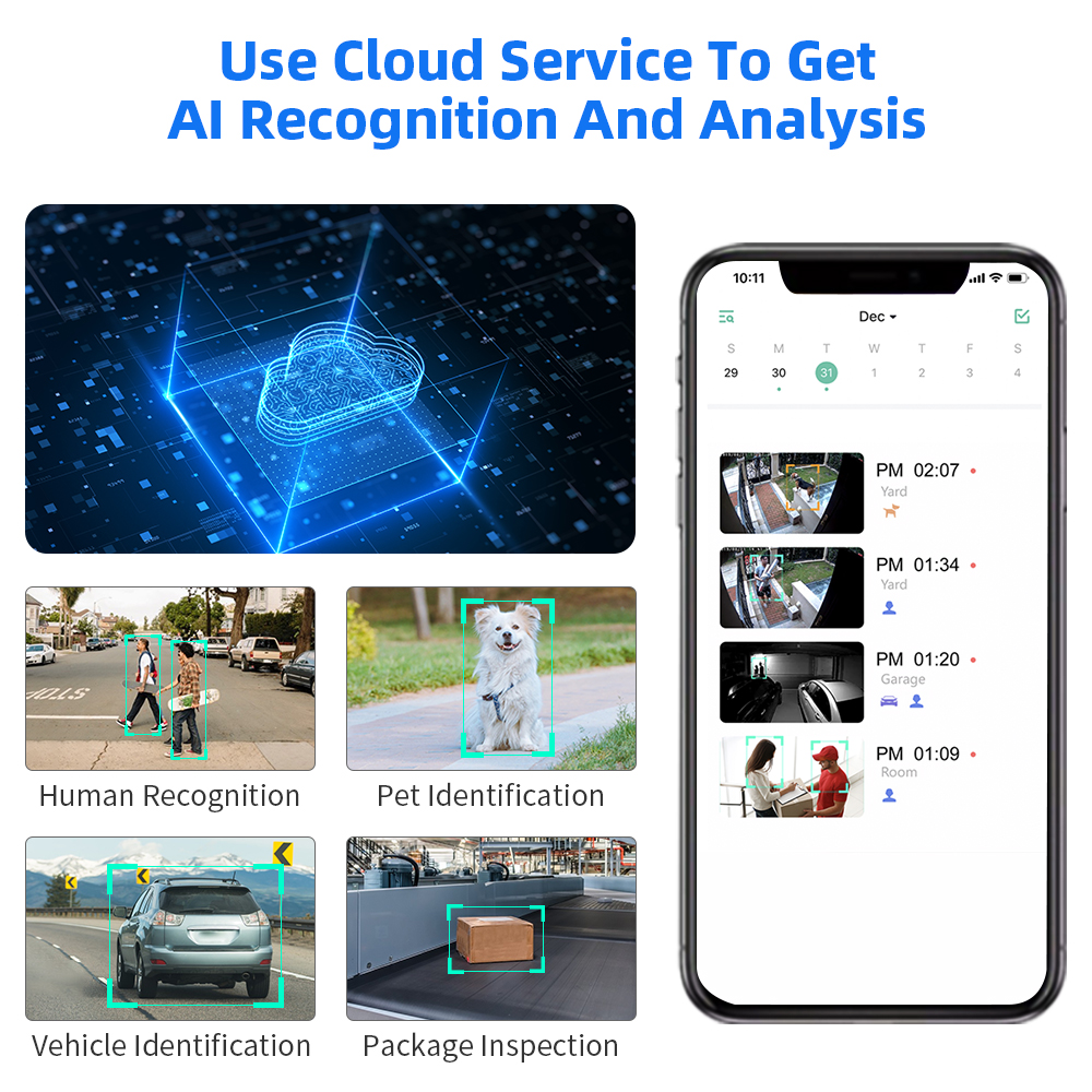 Hiseeu 3MP Cloud AI WiFi Video - Home Security Cameras Wireless 评论和价格