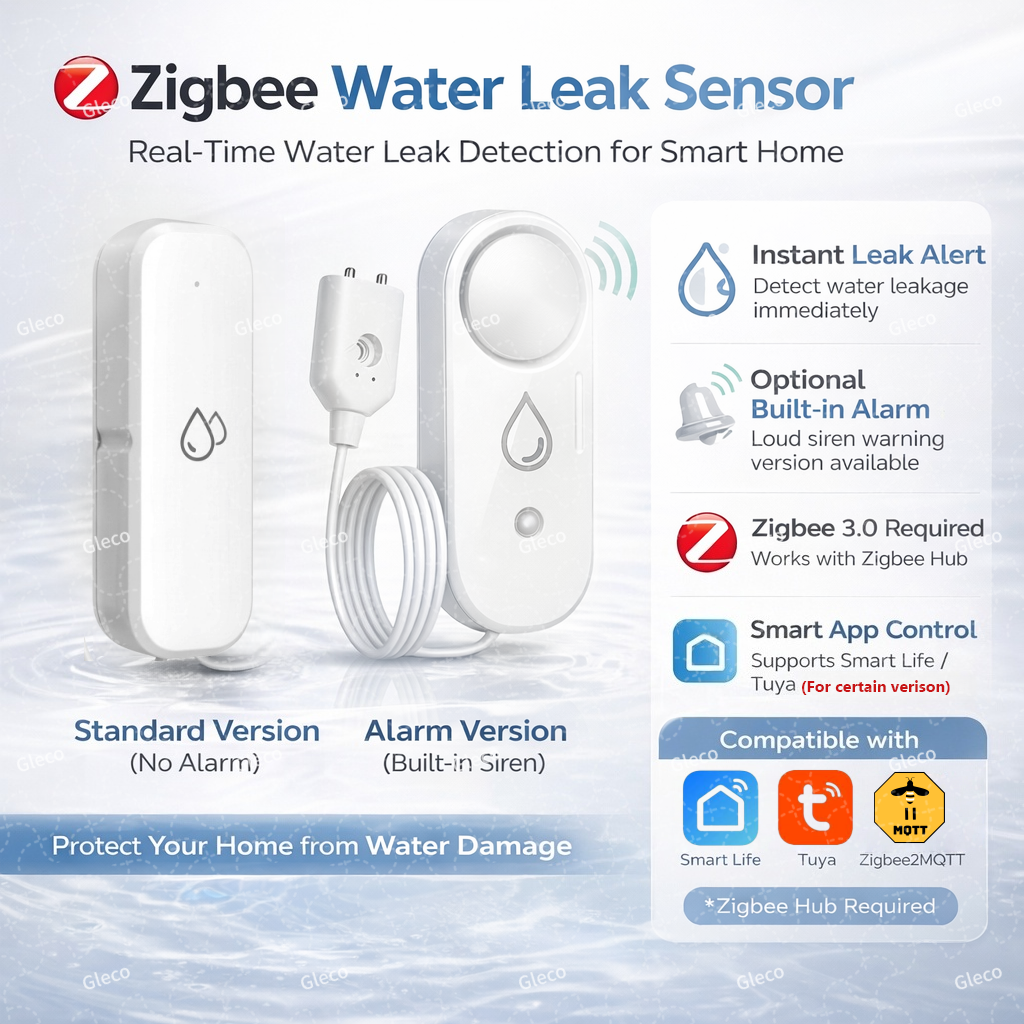 Zigbee Water Leak Detector Sma - Home Security Options 评论和价格